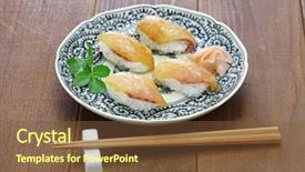 Presentation with japanese food - Presentation theme enhanced with sushi shima zushi japanese local background and a tawny brown colored foreground