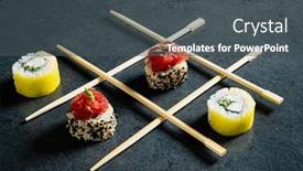  Presentation with chopsticks - Presentation featuring sushi-with-chopsticks background and a dark gray colored foreground
