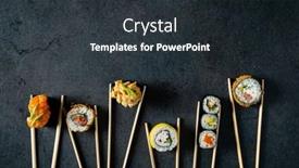  Presentation with chopsticks - PPT theme with sushi-with-chopsticks background and a tawny brown colored foreground