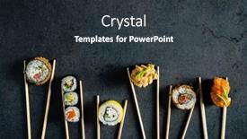  Presentation with chopsticks - Presentation theme featuring sushi-with-chopsticks background and a dark gray colored foreground