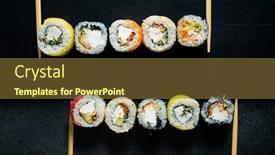  Presentation with chopsticks - Slides having sushi-with-chopsticks background and a tawny brown colored foreground