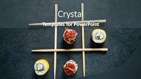  Presentation with chopsticks - PPT layouts featuring sushi-with-chopsticks background and a dark gray colored foreground