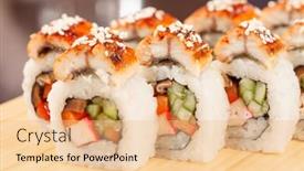  Presentation with sushi - Colorful slide set enhanced with sushi with eel backdrop and a lemonade colored foreground
