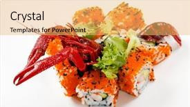  Presentation with cancer - Theme having sushi with see cancer background and a yellow colored foreground