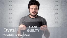  Presentation with table ronde - Amazing presentation theme having suspect - caugth offender in front backdrop and a gray colored foreground