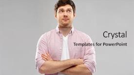  Presentation with people - PPT theme having suspect - people concept - suspecting young background and a light gray colored foreground