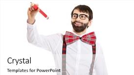  Presentation with pencil scantron - Slide deck enhanced with suspenders writing with big pencil background and a white colored foreground