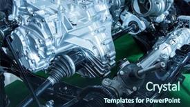  Presentation with gear - Presentation design featuring suspense - car suspension and gear background and a navy blue colored foreground