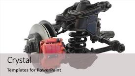  Presentation with car - Beautiful PPT theme featuring suspense - car suspension isolated backdrop and a light gray colored foreground