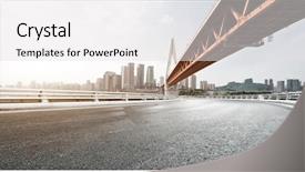  Presentation with asphalt road - Slide deck enhanced with suspense - empty asphalt road and modern background and a white colored foreground