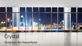  Presentation with suspension - Slide deck with suspense - empty office and blur view background and a light gray colored foreground