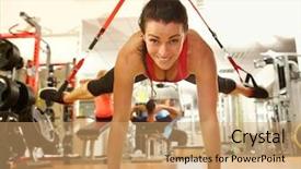  Presentation with training - Amazing PPT theme having suspense - happy woman enjoying hard suspension backdrop and a coral colored foreground