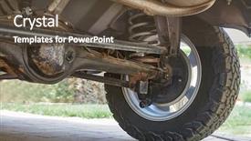  Presentation with car - Presentation theme having suspense - rear suspension and differential background and a tawny brown colored foreground