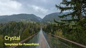  Presentation with suspension bridge - PPT layouts having suspense - suspension bridge in switzerland alps background and a tawny brown colored foreground