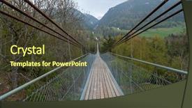  Presentation with suspension bridge - Slides enhanced with suspense - suspension bridge in switzerland alps background and a tawny brown colored foreground