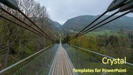  Presentation with suspension bridge - Amazing theme having suspense - suspension bridge in switzerland alps backdrop and a tawny brown colored foreground