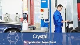  Presentation with computer repair - Presentation design featuring suspension adjustment and automobile background and a ocean colored foreground