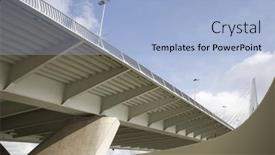  Presentation with suspension bridge - Presentation theme with suspension-bridge-14 background and a light blue colored foreground