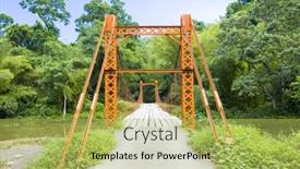  Presentation with suspension bridge - Theme having suspension-bridge-blanchisseuse-trinidad background and a yellow colored foreground