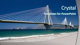  Presentation with corinth - Slides with seismic - suspension bridge crossing corinth gulf background and a ocean colored foreground