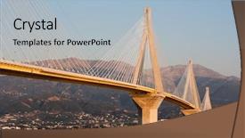  Presentation with crossing bridge - Beautiful presentation featuring suspension bridge crossing corinth gulf backdrop and a light blue colored foreground