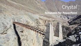  Presentation with suspension bridge - PPT theme with suspension-bridge-in-himalayas-ladakh background and a gray colored foreground