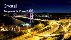  Presentation with suspension bridge - Audience pleasing presentation theme consisting of  backdrop and a  colored foreground