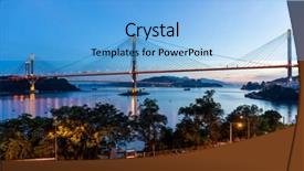  Presentation with suspension - Audience pleasing PPT layouts consisting of suspenstion system - suspension bridge in hong kong backdrop and a light blue colored foreground
