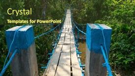  Presentation with suspension bridge - Theme with suspension-bridge-in-tropical-jungle background and a tawny brown colored foreground