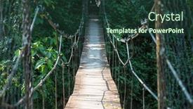  Presentation with suspension - PPT layouts enhanced with suspension-bridge-in-tropical-jungle background and a tawny brown colored foreground