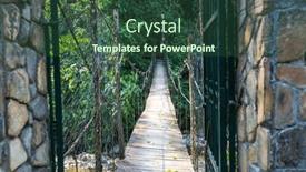  Presentation with suspension - Presentation having suspension-bridge-in-tropical-jungle background and a tawny brown colored foreground