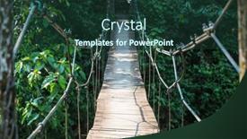  Presentation with suspension bridge - Theme consisting of suspension-bridge-in-tropical-jungle background and a tawny brown colored foreground