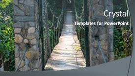  Presentation with suspension bridge - Slide deck with suspension-bridge-in-tropical-jungle background and a dark gray colored foreground