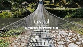  Presentation with suspension bridge - Presentation theme with suspension bridge over a river in nepal background and a gray colored foreground