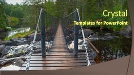  Presentation with crossing bridge - Slide set featuring suspension-cable-bridge-crossing background and a tawny brown colored foreground