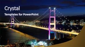  Presentation with hong kong skectch - Slide set consisting of ma - hong kong bridge background and a navy blue colored foreground