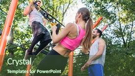  Presentation with suspension - Slides enhanced with suspension trainer during function background and a tawny brown colored foreground