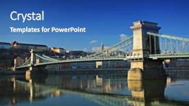  Presentation with danube - Cool new presentation with suspension wire - chain bridge szechenyi lanchid backdrop and a ocean colored foreground