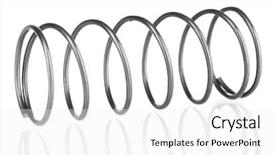 Presentation with suspension - PPT theme with suspension wire - coil spring isolated on white background and a white colored foreground