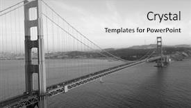  Presentation with san francisco - PPT theme enhanced with suspension wire - golden gate bridge at evening background and a light gray colored foreground