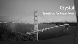  Presentation with san francisco - Colorful presentation theme enhanced with suspension wire - golden gate bridge at evening backdrop and a  colored foreground