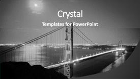  Presentation with san francisco chinatown - Audience pleasing slide deck consisting of suspension wire - golden gate bridge at night backdrop and a gray colored foreground