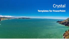  Presentation with satellite remote sensing resolution - PPT theme enhanced with suspension wire - panoramic large resolution shot background and a teal colored foreground