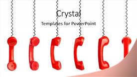  Presentation with suspension - Cool new theme with suspension wire - set of red phones isolated backdrop and a white colored foreground