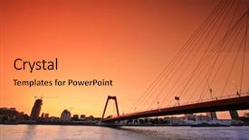  Presentation with suspension - Presentation theme featuring suspension wire - willemsbridge in rotterdam at sunset background and a  colored foreground