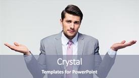  Presentation with of a gray wolf - Beautiful theme featuring suspicion - businessman shrugging shoulders over gray backdrop and a gray colored foreground