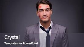  Presentation with romantic - Slides consisting of suspicion - man in funny romantic concept background and a dark gray colored foreground