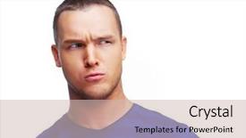  Presentation with worried young female college student - Colorful slide set enhanced with suspicion - worried suspicious young man isolated backdrop and a  colored foreground