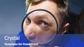  Presentation with investigate - Audience pleasing slides consisting of suspicious man skeptic expression inquisitive backdrop and a teal colored foreground