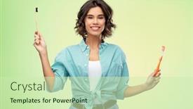  Presentation with eco plastic - Theme having sustainability-and-eco-living-concept background and a soft green colored foreground